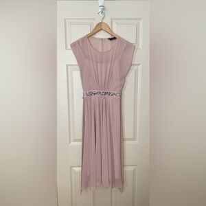 Dorothy Perkins Pink Chiffon A-line Midi Dress